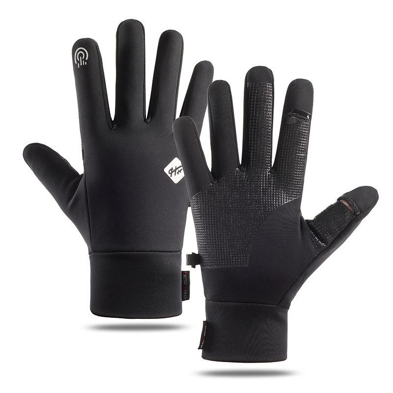 Autumn and Winter Velvet Thermal Gloves Men and Women Touch Screen Bicycle Cycling Waterproof Outdoor Gloves