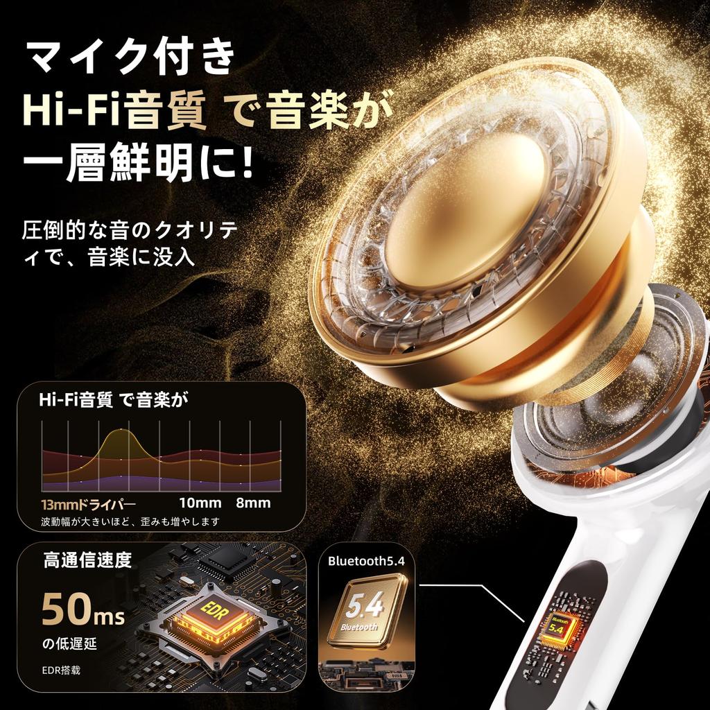 Wonkins Wireless Bluetooth Instant Fast Compact and for Web and Compatible with iPhone and Android Earbuds, Connection, Hi-Fi, Type-C Charging,