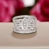 Luxury, Exquisite, Elegant, Full Diamond Zircon Micro Inlaid Ring, European and American Fashion Party Engagement Ring