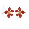 Five Petals Flowers Drop Earrings for Women Trendy Green White Enamel Oil Blooming Gardenia Flowers Dangle Earrings Jewelry