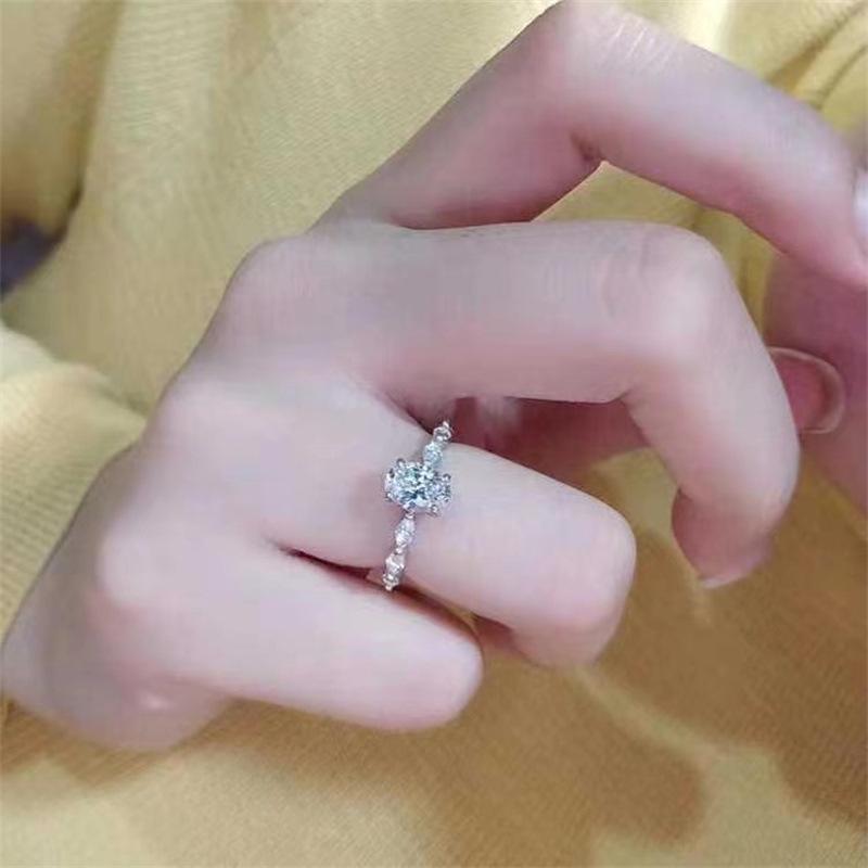 Oval Moissanite Ring: 18k Gold with D Color Diamond, Authenticity Verified Size 8