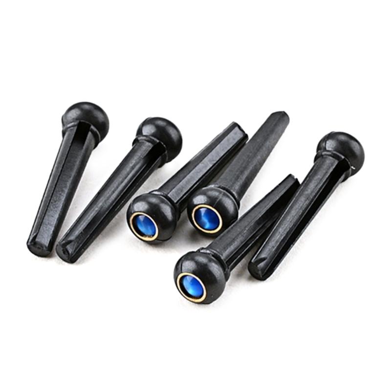 6 Pcs Acoustic Guitar Bridge Pins with Abalone Dot Guitar Replacement Part Various Style Bridge Pins Use for Folk Guitar