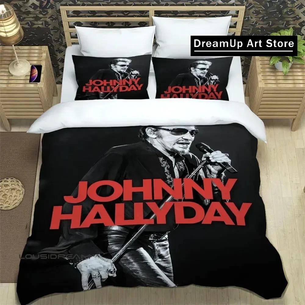 rock star Johnny Hallyday Bedding Set Boys Girls Twin Queen King Size Duvet Cover Pillowcase Bed boys Adult Bedroom