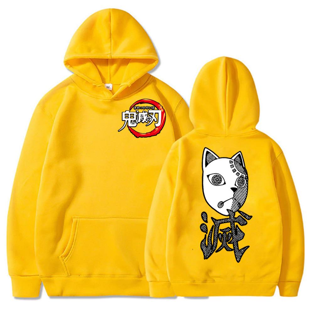 

Японское аниме Клинок, рассекающий демонов, мужские толстовки оверсайз, забавные манга, Камадо Тандзиро, Kimetsu No Yaiba, модные уличные худи 4XL жёлтый