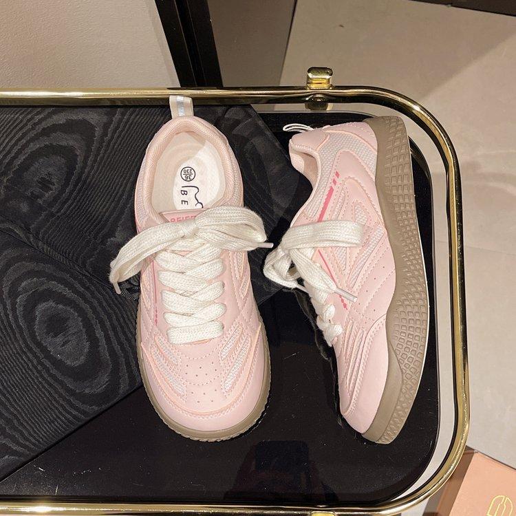 

Pink Dexun double mesh board shoes female ugly cute summer new chic niche Korean version breathable sports Forrest Gump white shoes 40 розовый