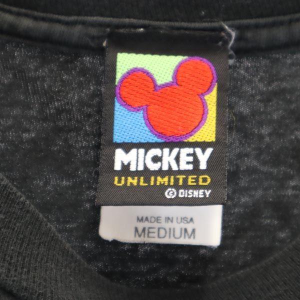 Disney 90s Old USA Made Mickey Mouse Short Sleeve T-shirt M Black Series Men's Used