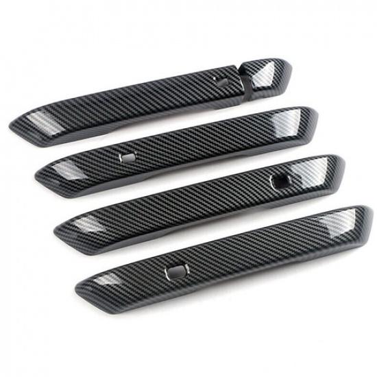 For Kia Carnival -2026 Carbon Fiber Car Exterior Side Door Handle Cover Trim
