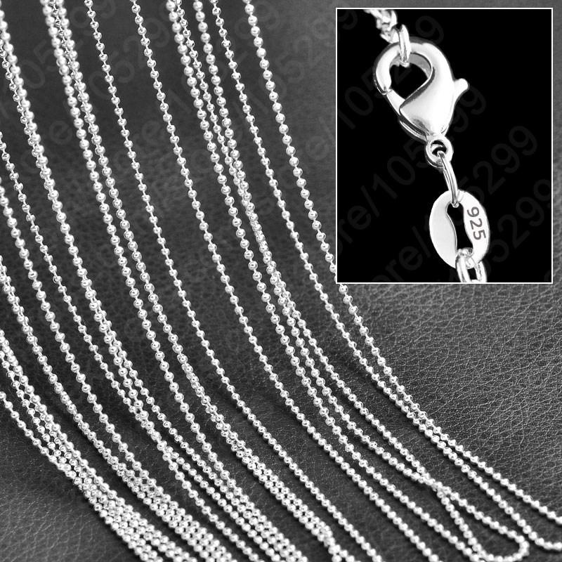 Wholesale 1PC 22 Inches Fine Real Pure 925 Sterling Silver Unisex Jewelry Necklace Chains With Lobster Clasps