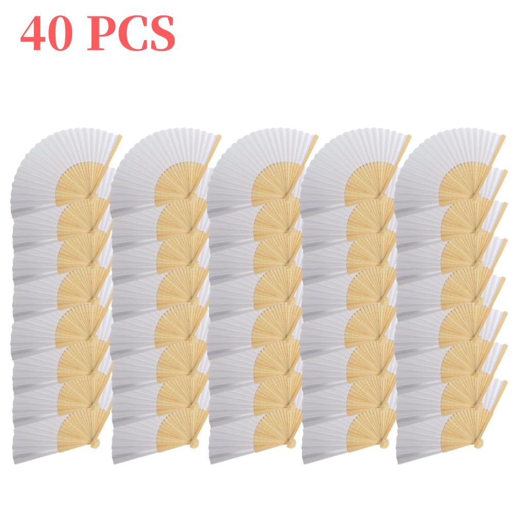 Blank White DIY Paper Decorative Fans Hand Practice Hand Held Fan Portable Hand-painted Elegant Creative for Dance Cosplay Props