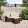 VidaXL Garden Lounge Set with Cushions 4 Pcs, Patio Sofas, Patio Furniture Set, Outdoor Furniture, Brown 3252210