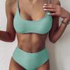 Multi-Color High-Waisted Split Bikini Swimsuit W85