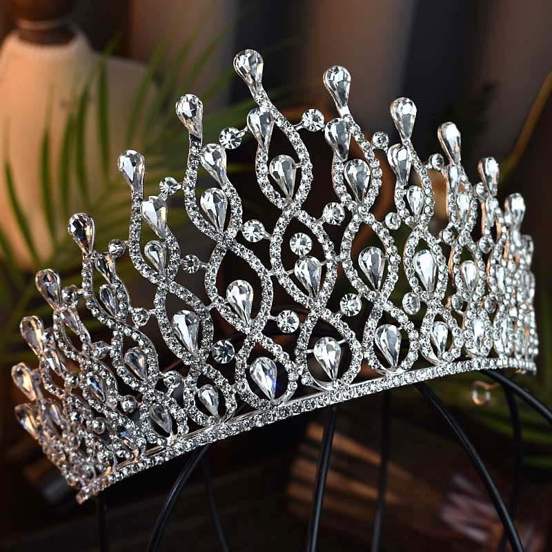 European and American Bride's Large Crown Luxurious Baroque Crystal Headwear  Birthday Crown Ball Beauty Pageant  Award Ceremony and Hair Crown
