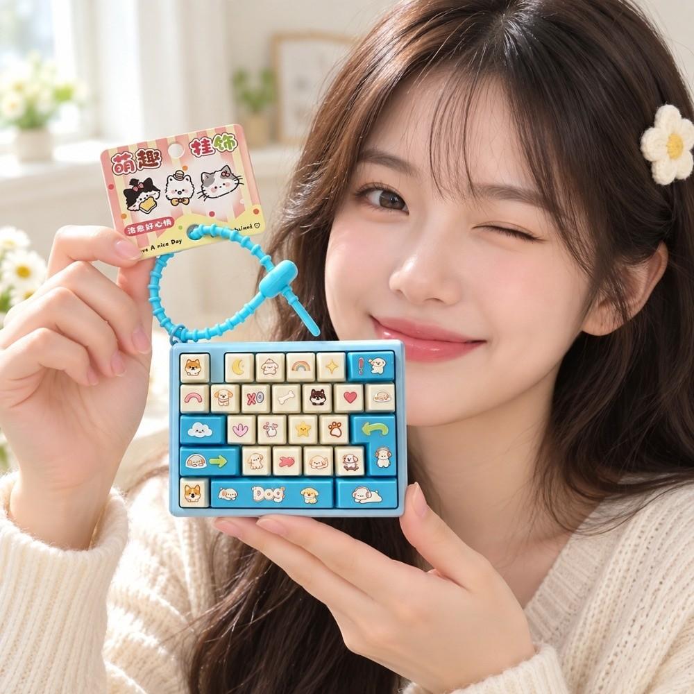Creative Style Decompression Button Toy Cute Design Keyboard Keychain Accessories Gift