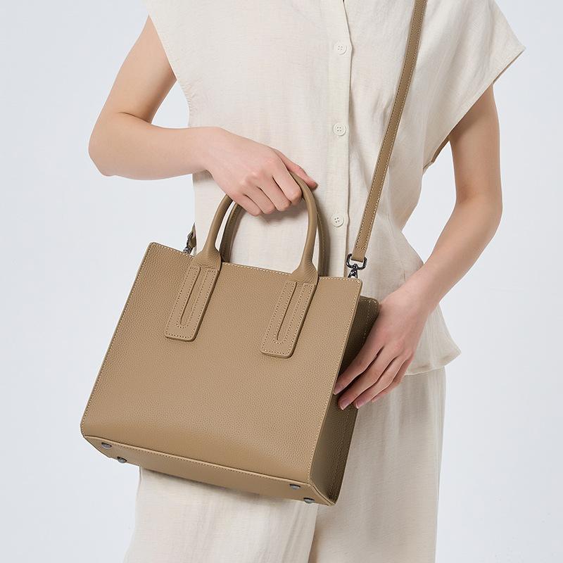 Genuine Leather Women's Bag Simple Handbag Commuting Fashion Bag Tote Crossbody Bag Single-shoulder Bag