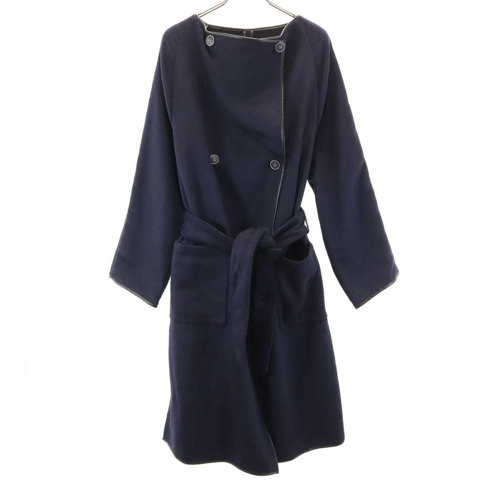 THURIUM Long sleeve Reversible with emotion Wool coat 38 Navy system Women Used