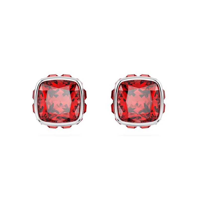 Swarovski Birthstone July birthstone square cut earrings women s red 5661959