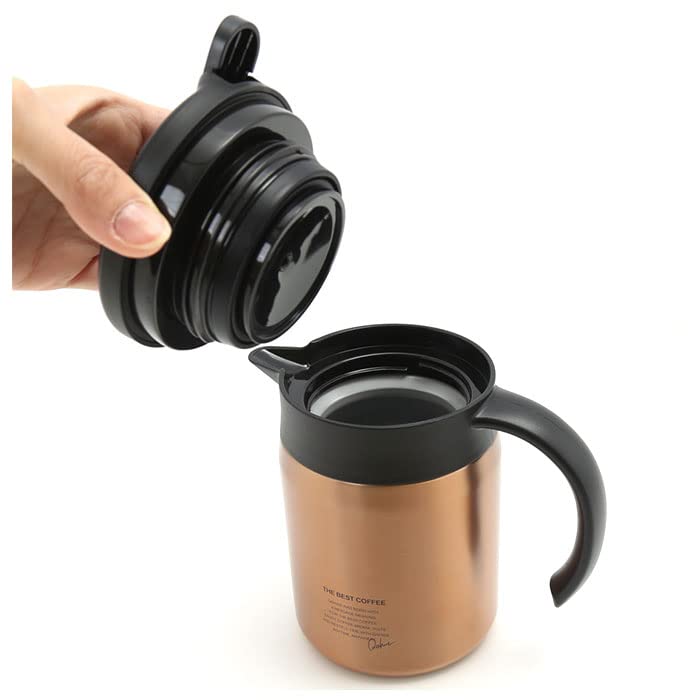 CB Japan QAHWA Coffee Insulated Pot, 600ml, Copper Gold, with Teflon-Coated Interior