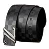 Men's Plaid Cowhide Belt with Stainless Steel Smooth Buckle
