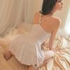 Popular Womens Sheer Pajamas Nightgown Sleepwear Dresses Pleated Cocktail Smooth Camisole Lingerie Dress Party Clubwear