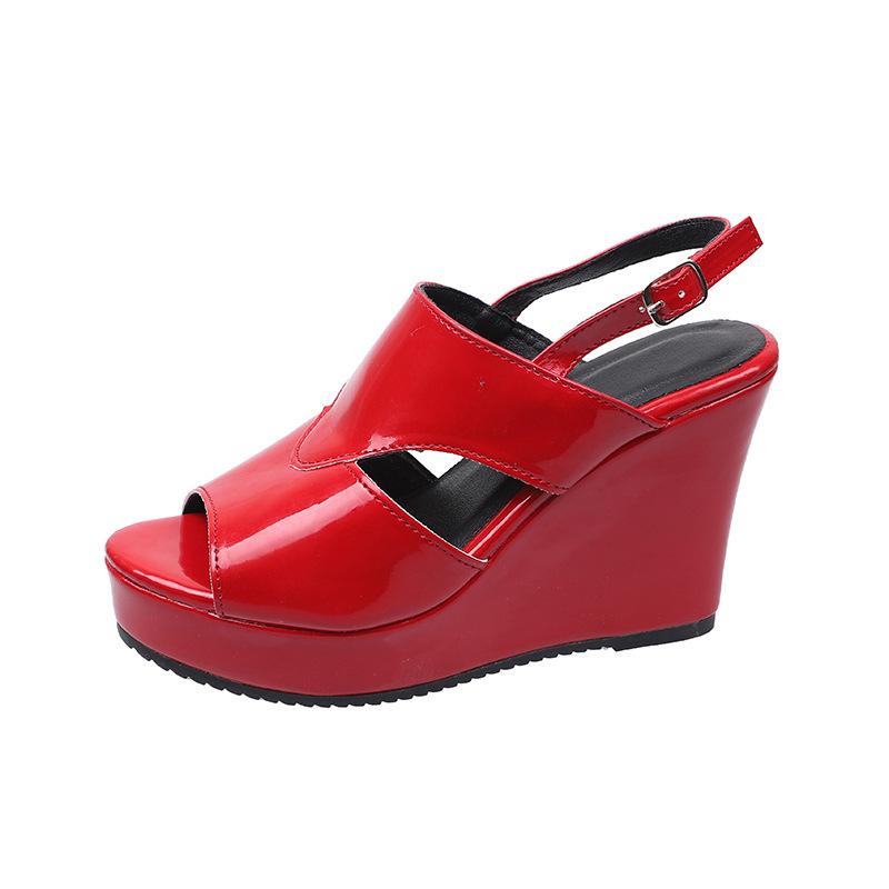 Fashion Fish Mouth Slope Heel Sandals for Women 2025 Summer New Thick Bottom Anti Slip High Heels Platform Shoes Zapatos De Mujer 2025