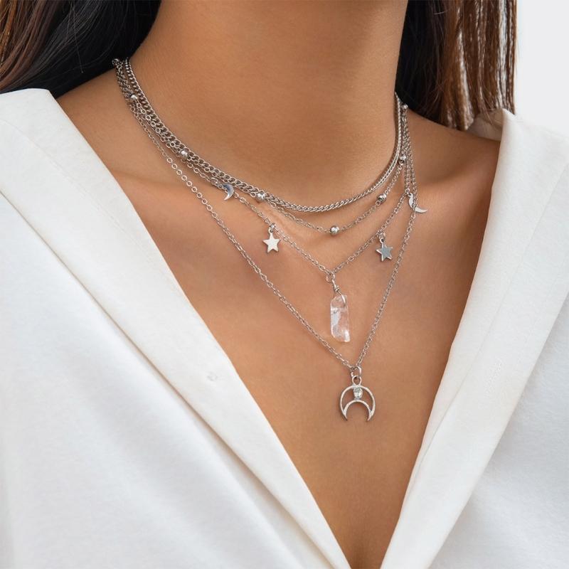 Modern Multi Layer Alloy Necklace Featuring A Combination Of Metal Sequins And Pearls For A Fashion Statement