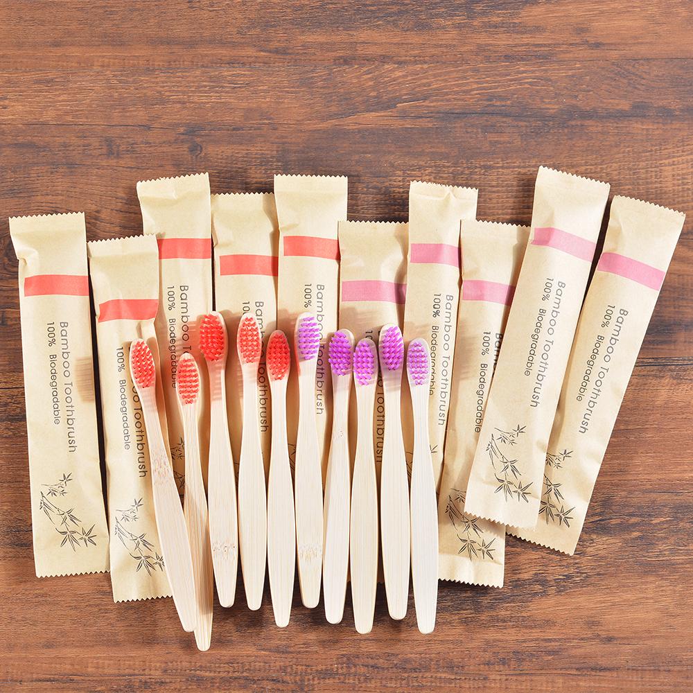 Confezione da 10 Spazzolini da Denti in Bambù a Setole Morbide per Bambini Set di Spazzolini Amichevoli Pulizia Profonda dei Denti Cura Orale Dentale Spazzolino da Denti per Bambini
