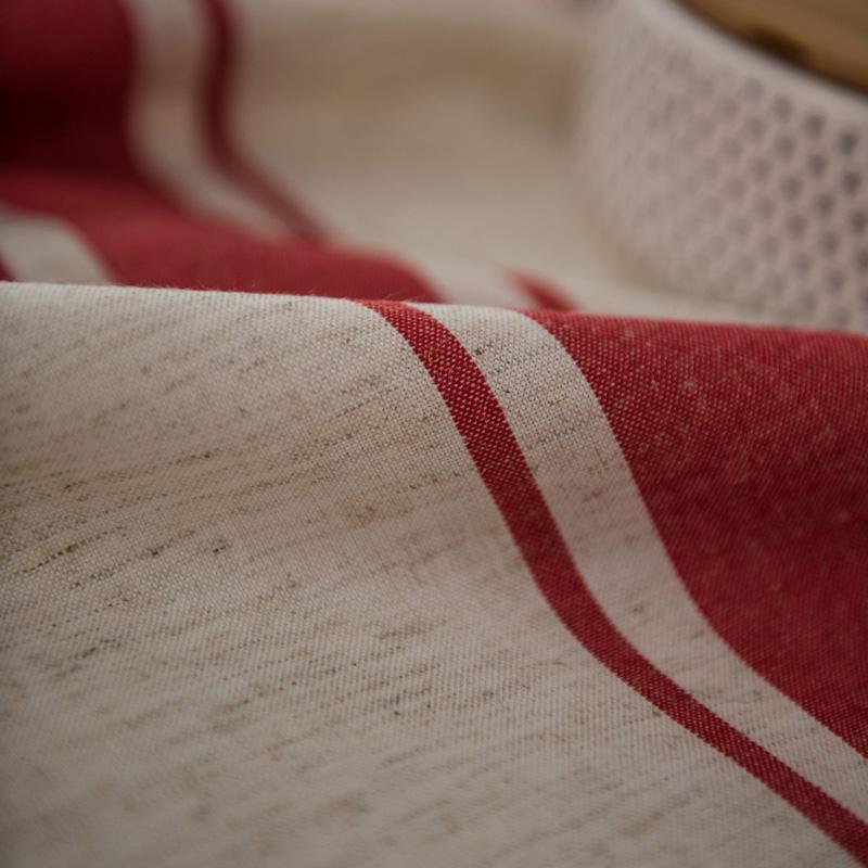 French Stripe Tablecloth Cotton Linen Fabric, Rectangle Table Covers For Kitchen, Dining Party, Dustproof, Farmhouse, Christmas