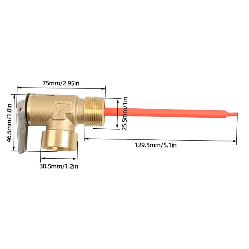 Water Heater Relief Valve Professional Accessories High Performance Brass Stainless Steel Pressure Release for RV Storage Tank