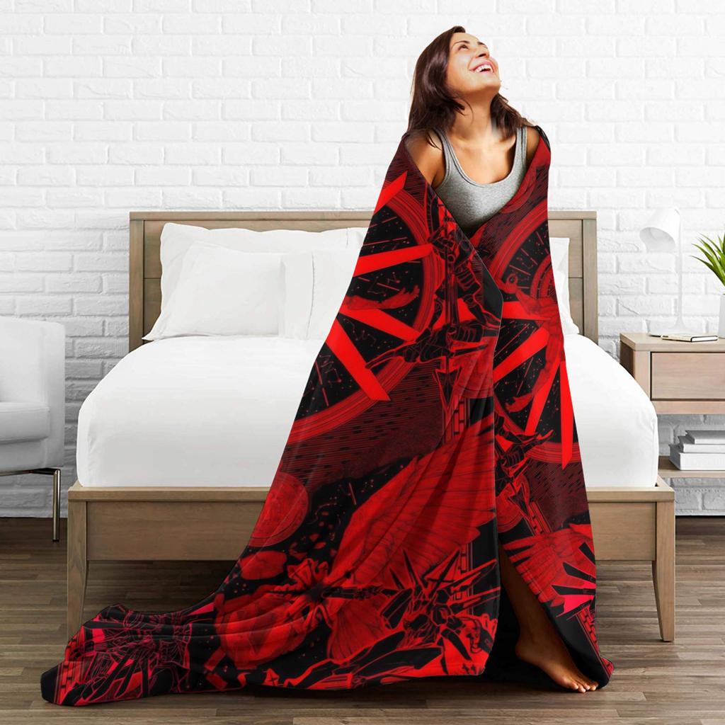 Coperta morbida e calda in peluche con simbolo rosso Art Ultrakill Gioco Sparatutto, Plaid per Divano e Sedia, Copriletto in Flanella