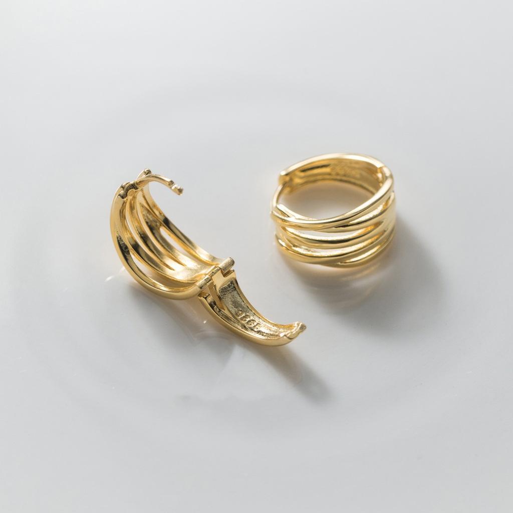 925 Silver Vintage Interware Lines Earrings For Women Trendy Earring Jewelry Prevent Allergy Party Accessories Gift