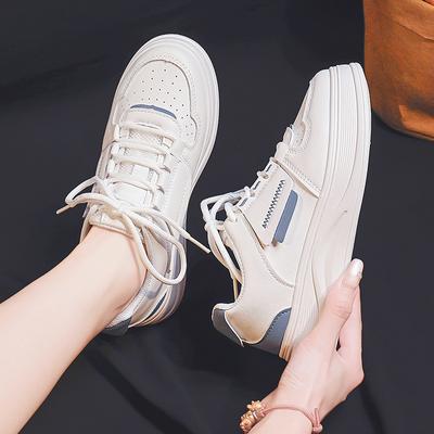 White Shoes Women's Sports Colorblock Breathable Board Shoes Student New Women's Shoes Elevator Shoes Travel Shoes