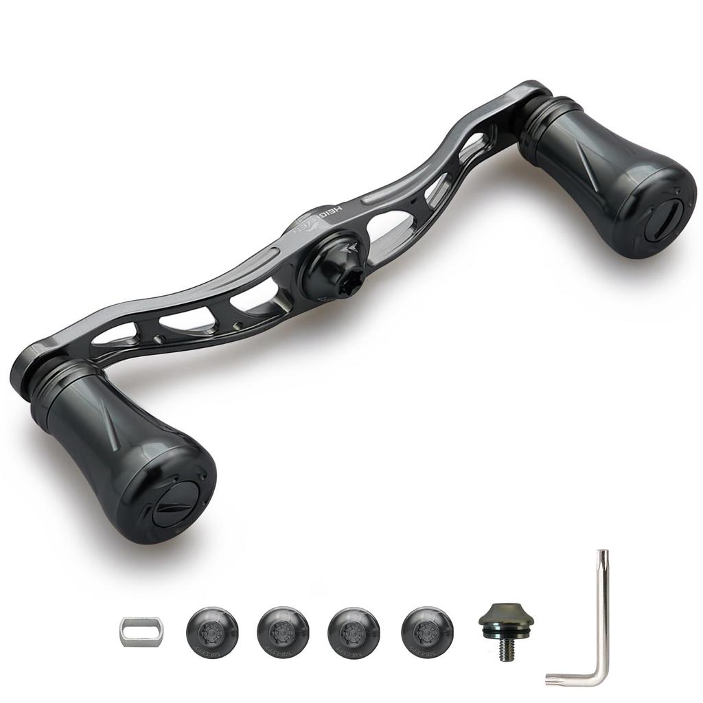 HEIGHTEN Reel Handle with 19mm Compatible with and Abu Garcia Baitcasting Arch Pillar Series Dark 88mm/90mm/105mm Knob, Shimano, Daiwa, Reels, (105mm