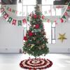 Classic Checked Burlap Christmas Tree Skirt 116cm Cheerful Cartoon Decoration Trees For