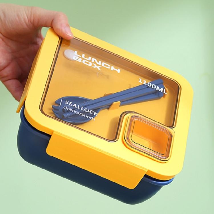 Mehrteiliger Lunchbehälter mit versiegeltem Deckel, Kunststoff, mikrowellengeeignet, zur Trennung von heißen und kalten Speisen