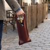 Reusable Waterproof Leather Wine Carrier Sturdy Handle Single Bottle Holder Beer Gift Bag Portable Wine Tote Wine Tasting
