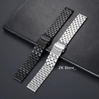 For Seiko Bracelet Full Solid Stainless Steel Strap 18mm 20mm 22mm 24mm Watch Band Flat End Men Wristband with Tool Accessories