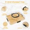 Wood Charcuterie Tray Cheese Board with Clear Lid Compartments Snack Portable Box Dinner Plates Hotel Kitchens Party Sets