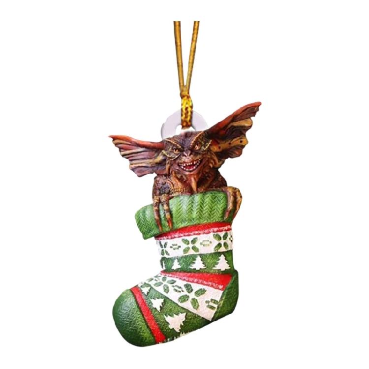 Christmas Sock Dog/Dragon Acrylic Charm Animal Shape Hanging Ornament For Christmas Tree Decoration Mantels Door Window