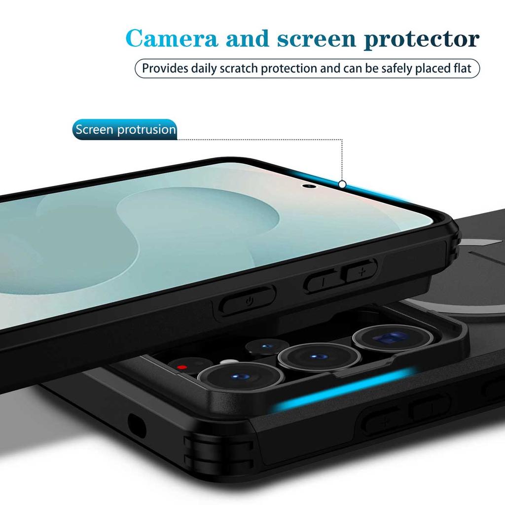 ForSamsungGalaxy S26 S25 S24 S23 Ultra Plus Magnetic Ring Bracket Sliding Camera Lens Protection PhoneCase ForSamsung S25 S24 FE