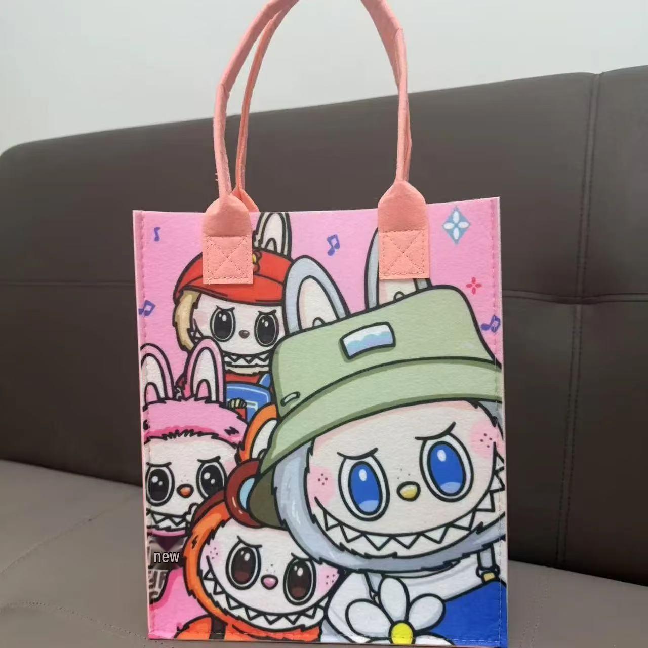 

Top-Selling La Bu Bu Cartoon Felt Tote Bag with Extra Large Capacity - High-End Gift and Travel Bag
