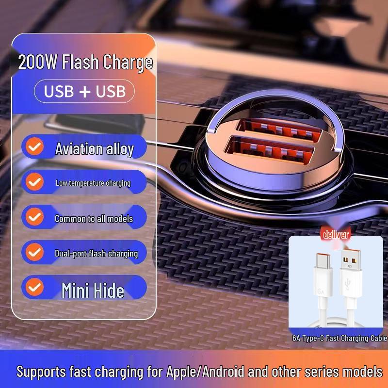 Fast Charging Car Adapter for Huawei, Xiaomi, and Apple - 16W Cigarette Lighter PD Charger
