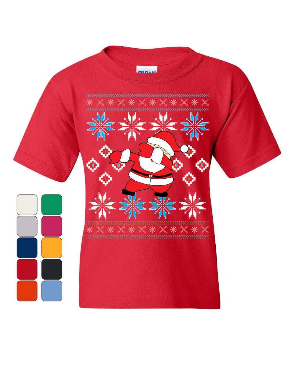 Dabbing Santa Ugly Sweakids boys T-Shirt Youth kids boys T-Shirt Christmas Xmas Holiday Dab Kids Tee 160