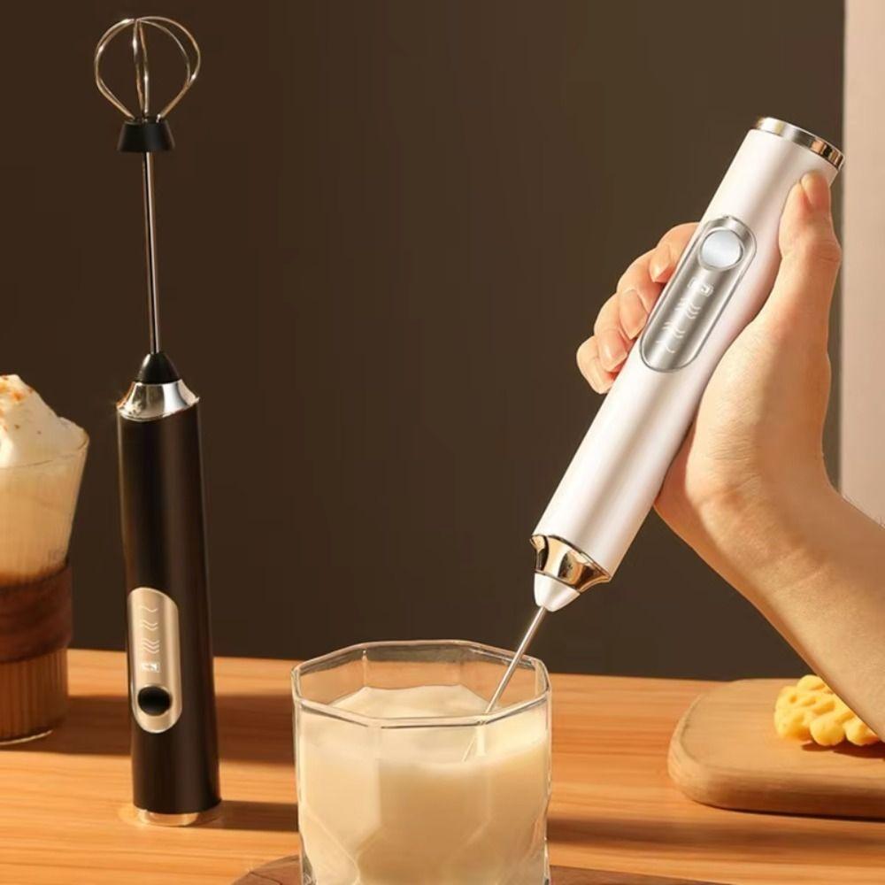 Handheld Electric Milk Frother 3 Gear Speed Foam Mixer Portable Egg Beater  Cream