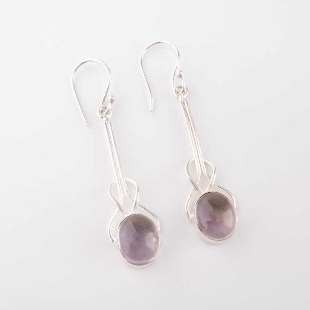 Ametrine Gemstone 925 Sterling Silver Jewelry Handmade Earrings 1.76" For Gift EE-171-29