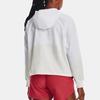 Under Armour Solid Color Letter Print Zip Jacket Women Jackets White 1369889-100