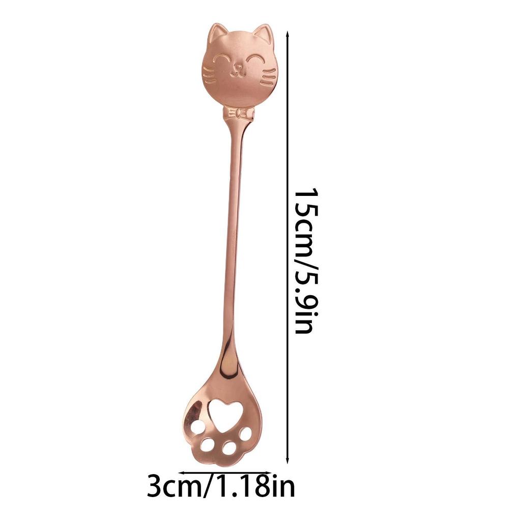Stainless Steel Cat Claw Coffee Spoon Small Stirring Spoons Ice Cream Cake Dessert Teaspoon Scoops Tableware Kitchen Tools