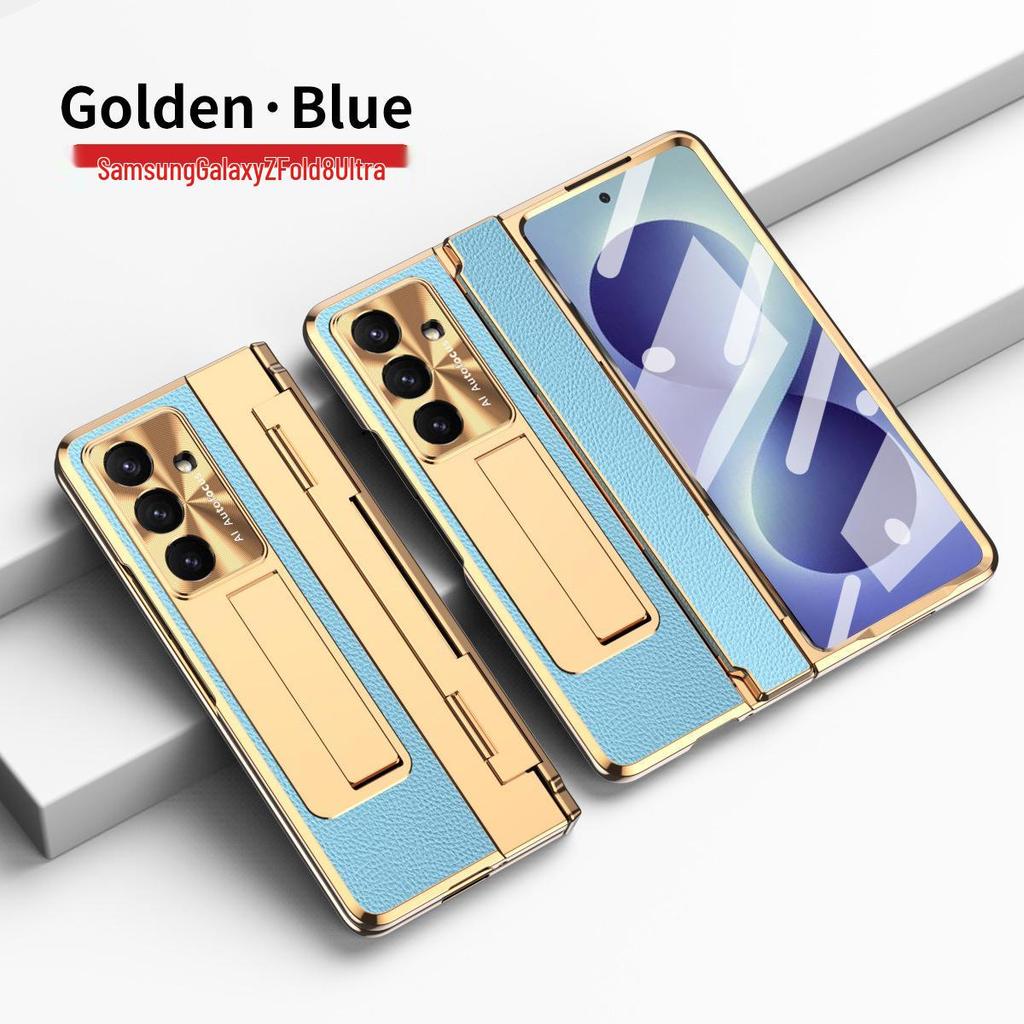 Samsung Z Fold5 Case: Full-Cover Anti-Fall Leather Case for Folding Screen and Flat Hinge, Compatible with W22