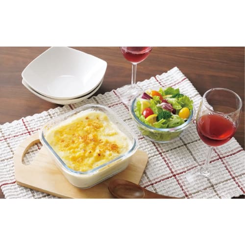 Kakusee HO-05 Home Meal - Heat-Resistant Glass Storage Container with Steam Valve, Rectangular, 1000ml, Clear