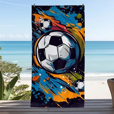 Vibrant Sporty Football Beach Towel Pool Blanket for Summer Resort Gym Microfiber Towel Large 80x160cm Gift