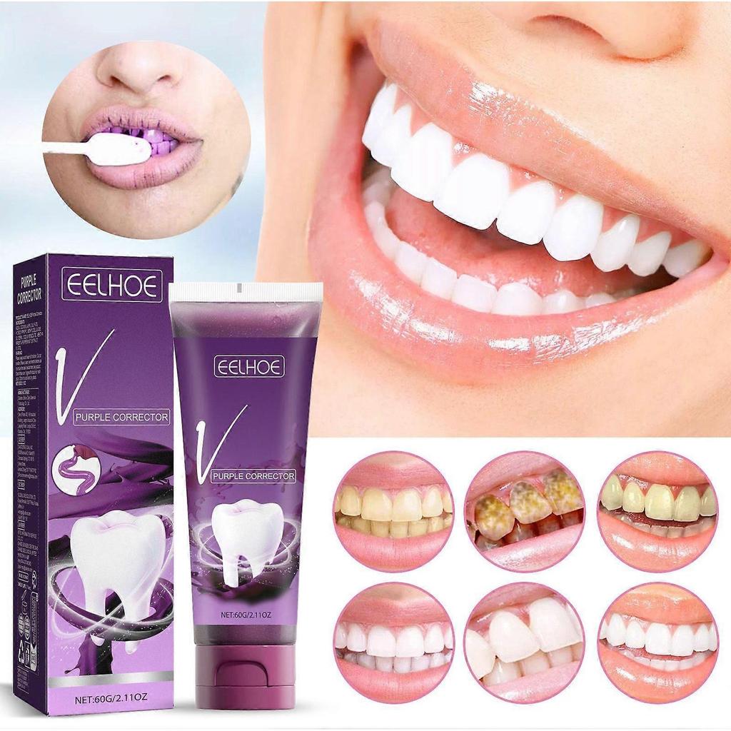 V34 Purple Cleaning Toothpaste Gently Cleans Teeth Tartar, Tooth Stains, Oral